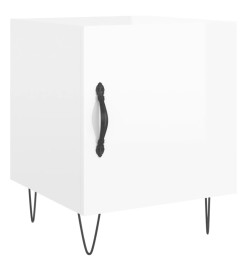 Tables de chevet 2 pcs blanc brillant 40x40x50 cm