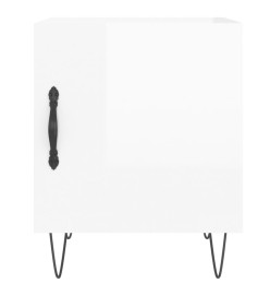 Tables de chevet 2 pcs blanc brillant 40x40x50 cm