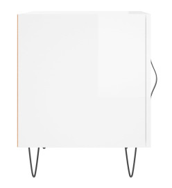 Tables de chevet 2 pcs blanc brillant 40x40x50 cm