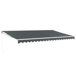 Auvent rétractable anthracite 5x3 m tissu et aluminium