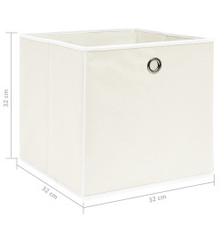 Boîtes de rangement 4 pcs Blanc 32x32x32 cm Tissu