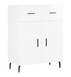 Buffet Blanc brillant 69,5x34x90 cm Bois d'ingénierie