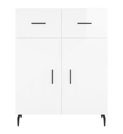 Buffet Blanc brillant 69,5x34x90 cm Bois d'ingénierie