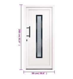 Porte d'entrée Blanc 98x208 cm PVC