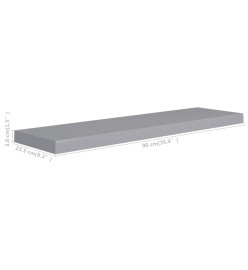 Étagères murales flottantes 4 pcs Gris 90x23,5x3,8 cm MDF