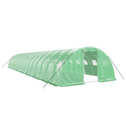 Serre avec cadre en acier vert 64 m² 16x4x2 m