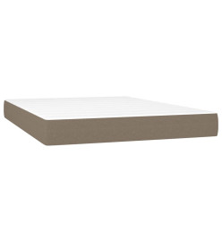 Lit à sommier tapissier avec matelas Taupe 140x200 cm Tissu