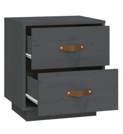 Tables de chevet 2 pcs Gris 40x34x45 cm Bois de pin massif