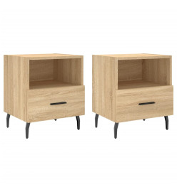 Tables de chevet 2 pcs chêne sonoma 40x35x47,5 cm