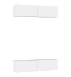 Meubles TV 4 pcs Blanc 60x30x30 cm Aggloméré