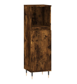 Armoire de bain chêne fumé 30x30x100 cm bois d'ingénierie