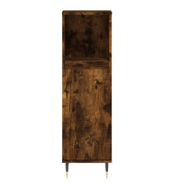 Armoire de bain chêne fumé 30x30x100 cm bois d'ingénierie