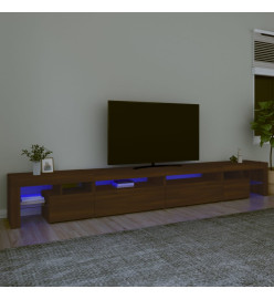 Meuble TV avec lumières LED Chêne marron 290x36,5x40 cm