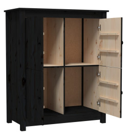 Buffet Noir 83x41,5x100 cm Bois massif de pin