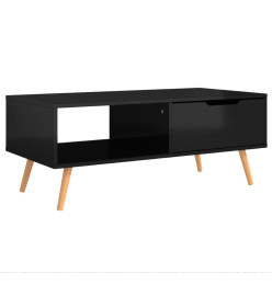 Table basse Noir brillant 100x49,5x43 cm Aggloméré