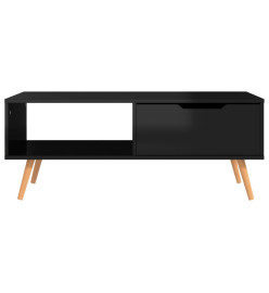 Table basse Noir brillant 100x49,5x43 cm Aggloméré