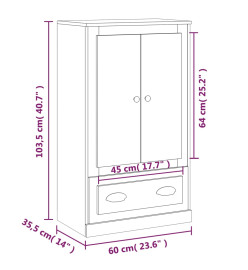 Buffet haut sonoma gris 60x35,5x103,5 cm bois d'ingénierie