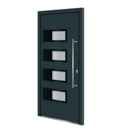 Porte d'entrée Anthracite 100x210 cm Aluminium et PVC