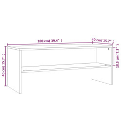 Meuble TV Chêne fumé 100x40x40 cm Bois d'ingénierie