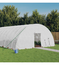 Serre avec cadre en acier blanc 36 m² 6x6x2,85 m