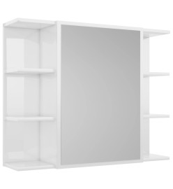 Armoire à miroir de bain Blanc brillant 80x20,5x64 cm Aggloméré