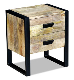 Table auxiliaire à 2 tiroirs 43 x 33 x 51 cm Bois de manguier massif