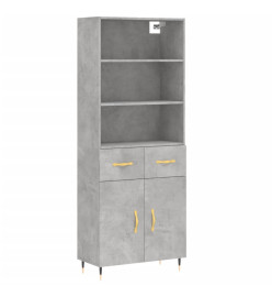 Buffet haut Gris béton 69,5x34x180 cm Bois d'ingénierie