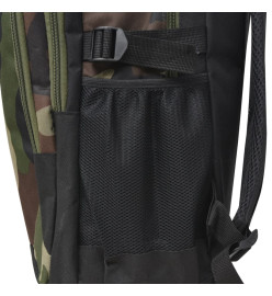 Sac à dos d'école 40 L noir et camouflage