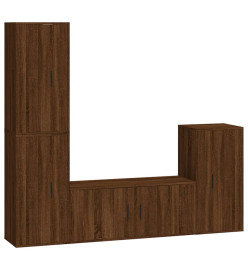 Ensemble de meubles TV 4 pcs Chêne marron Bois d'ingénierie