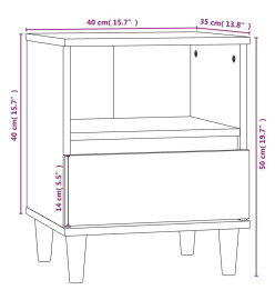 Table de chevet Gris béton 40x35x50 cm