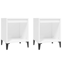 Tables de chevet 2 pcs Blanc 40x35x50 cm