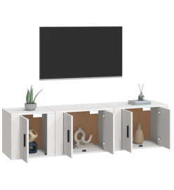 Ensemble de meubles TV 3 pcs Blanc Bois d'ingénierie