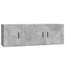 Ensemble de meubles TV 2 pcs gris béton bois d'ingénierie