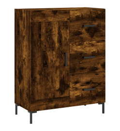 Buffet haut Chêne fumé 69,5x34x180 cm Bois d'ingénierie