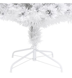 Sapin de Noël artificiel avec LED Blanc 210 cm Fibre optique