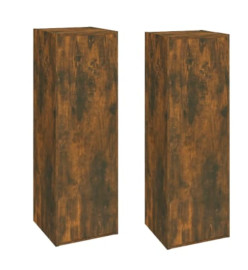 Meubles TV 2 pcs Chêne fumé 30,5x30x90 cm Bois d'ingénierie