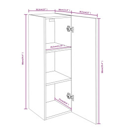 Meubles TV 2 pcs Chêne fumé 30,5x30x90 cm Bois d'ingénierie