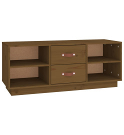 Meuble TV Marron miel 100x34x40 cm Bois de pin massif