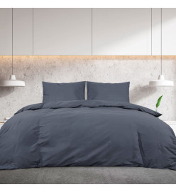 Ensemble de housse de couette Anthracite 140x200 cm Coton