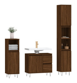 Ensemble de meubles de salle de bain 3 pcs Chêne marron