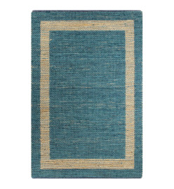 Tapis fait à la main Jute Bleu 160x230 cm