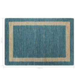 Tapis fait à la main Jute Bleu 160x230 cm