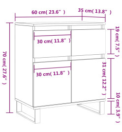 Buffet Blanc 60x35x70 cm Bois d'ingénierie