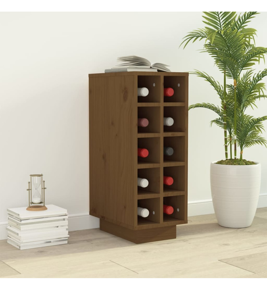 Armoire à vin Marron miel 23x34x61 cm Bois de pin massif