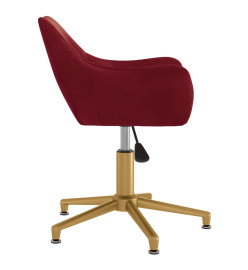 Chaises pivotantes salle à manger 2 pcs Rouge bordeaux Velours