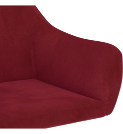 Chaises pivotantes salle à manger 2 pcs Rouge bordeaux Velours