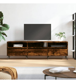 Meuble TV chêne fumé 150x30x44,5 cm bois d'ingénierie