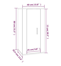 Meuble TV mural Blanc 40x34,5x80 cm