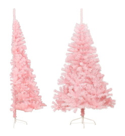 Demi sapin de Noël artificiel avec support Rose 180 cm PVC