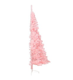 Demi sapin de Noël artificiel avec support Rose 180 cm PVC